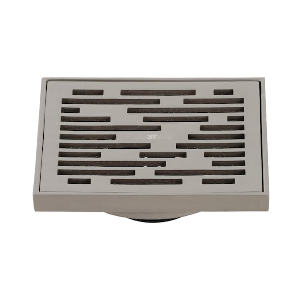 BSF6310BN Watercourse Transit 4" Square Grid Shower Drain, Brushed Nkl
